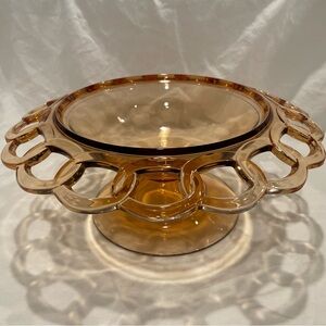 Vintage Fostoria Amber Glass Fruit Bowl.